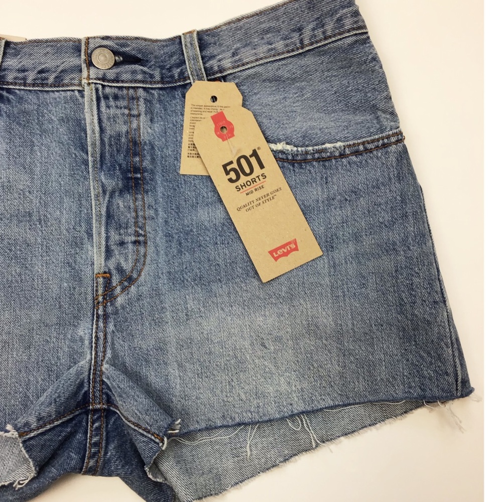 Levi’s 501 Cut Off Button fly Jean Shorts waist 30 - Picture 3 of 9